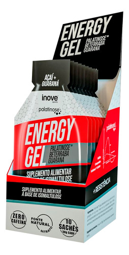 Gel Carboidrato Endurance 10 Sachês Inove - Com Palatinose