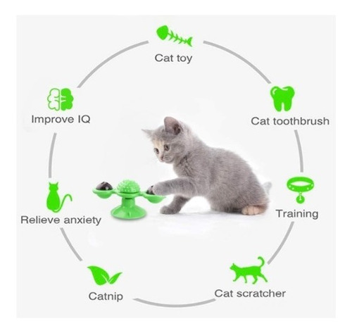 Imagen 3 de 5 de Juguete Antiestrés Cepillo Diente Pelo Gato Con Luz + Catnip