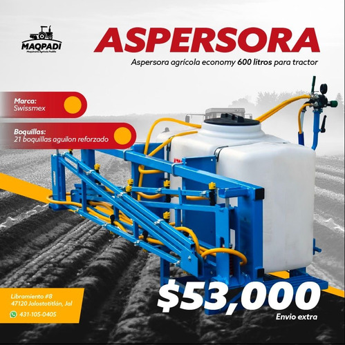 Aspersora Agricola Swissmex 600l Para Tractor