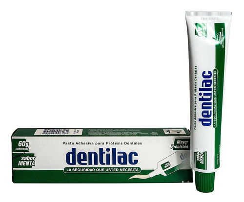 Imagen 2 de 6 de Dentilac Adhesivo Sabor Menta X 60 Gramos