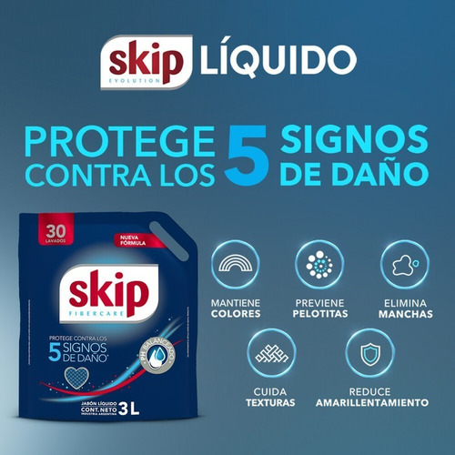 Jabón Líquido Skip Regular Ph Balanceado Doypack 3l
