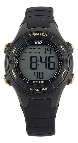 Relógio Pulso Criança Digital Silcone Prova D`água Esportivo Cor Xkppd093 - Preto Cor Do Fundo Lcd Positivo