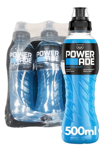 Kit 12 Unidade Powerade Isotônico Azul Mountain Blast 500ml