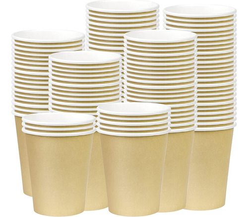 Vasos Poli Papel Kraft 12 Oz X 100 Unid