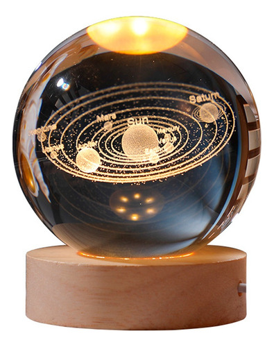 Esfera Diseño 3d Mini Lámpara Luz Led Sistema Solar