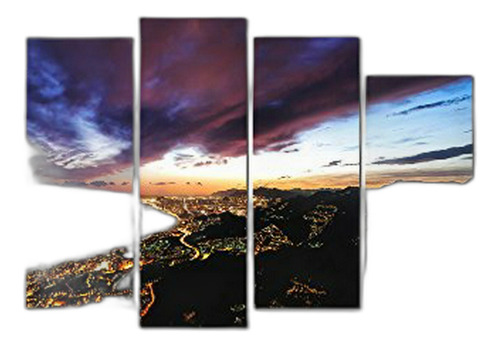 Designart Barcelona Skyline Panorama-cityscape Artwork Canva