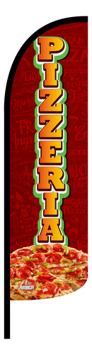 Bandera Publicitaria Pizza Negra.completa (4 X 1 Mts).