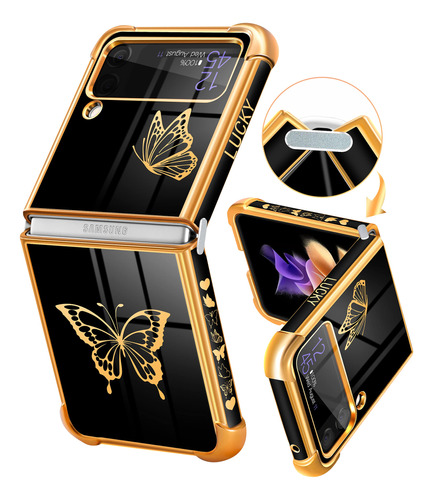 Goocrux Funda Para Samsung Galaxy Z Flip 3 Diseño Mariposa