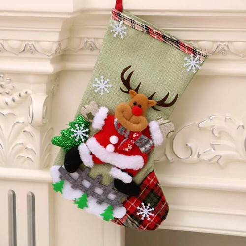 8 Piezas Medias Navideñas Santa Claus 31 Cm Botas De Bolsill