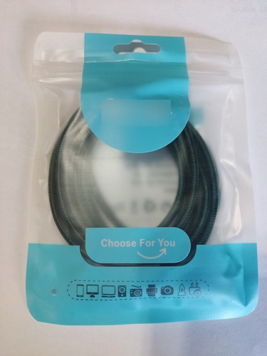 Imagen 2 de 3 de Cable Cargador / 2 Metro / Codo / Verde / Tipo C / Elough