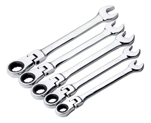 Conjunto De Chave De Catraca De Cabeça Flexível De 5 Peças,