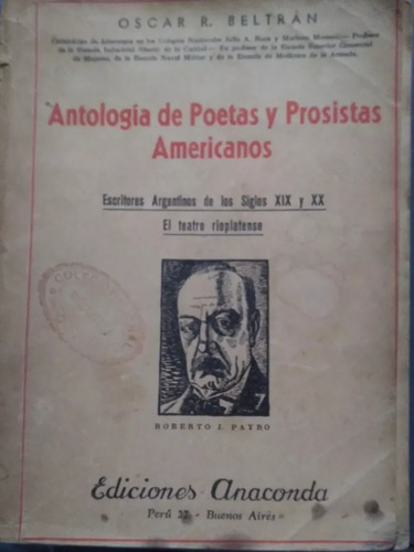 Libro Antologia De Poeta Y Provistas Americanos 1937