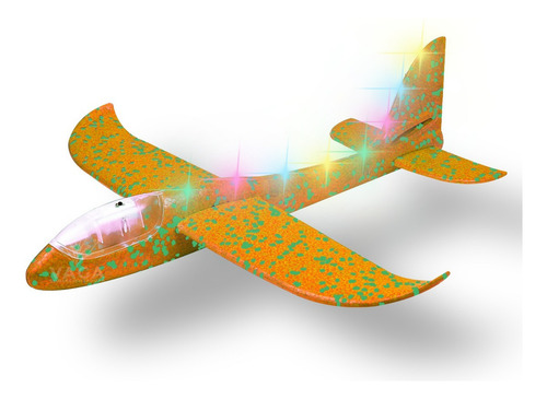 Avion De Unicel Grande Con Luz Planeador Aeroplano Ligero Color