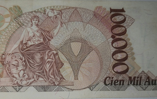 Billete Argentina Cien Mil Australes 1990 Exc. Bot 2891 (Usado)