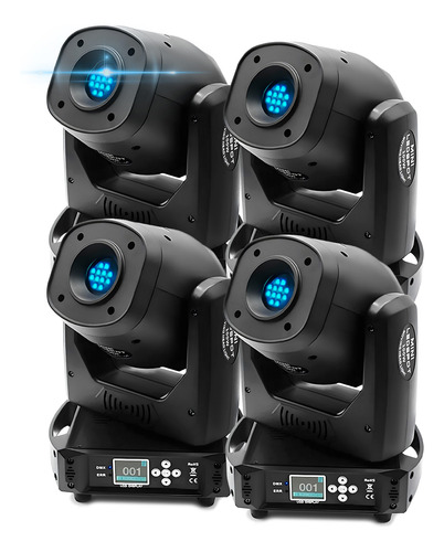 Kit 4 Moving Head Spot 100w 8 Cores 14 Gobos Prisma 3 Faces