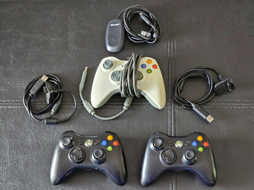 Imagen 1 de 3 de Joysticks Microsoft Xbox 360 Inalambricos + Receptor Pc