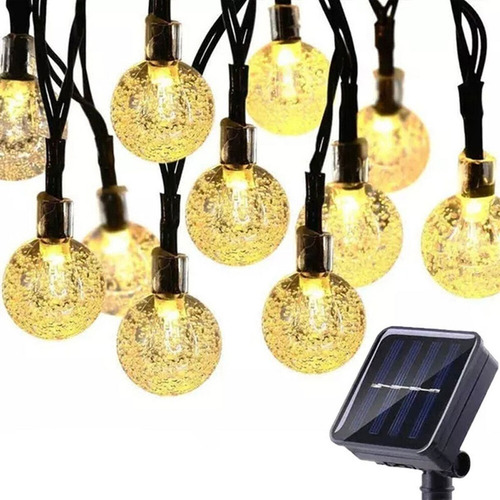 Cordão Fio De Luz 200 Bolas Solar E 8 Funções 22 Metros-ip67