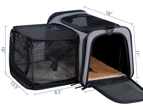 Imagen 2 de 6 de Guacal Expandible Con 2 Extensiones Grandes Para Mascotas