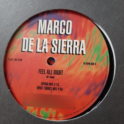 Vinilo Marco De La Sierra Feel All Right Filippi Out E1