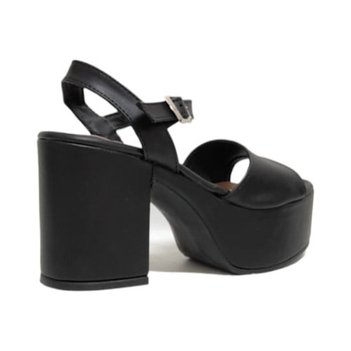 Imagen 2 de 4 de Sandalias Mara Simil Cuero Negro