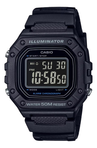 Reloj Casio Digital Negro W218h Fondo Negativo