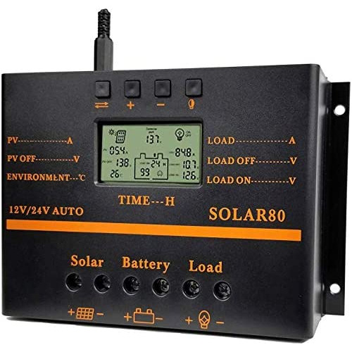 Controlador De Carga Solar 80a Pwm 12v 24v 1920w Cargad...