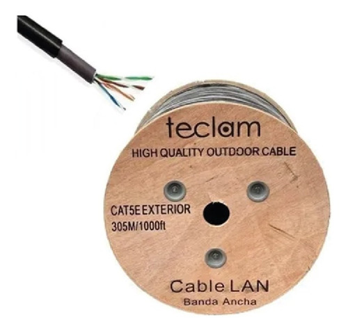 Rollo Cable Utp Cat 5e Para Exterior Teclam (305)