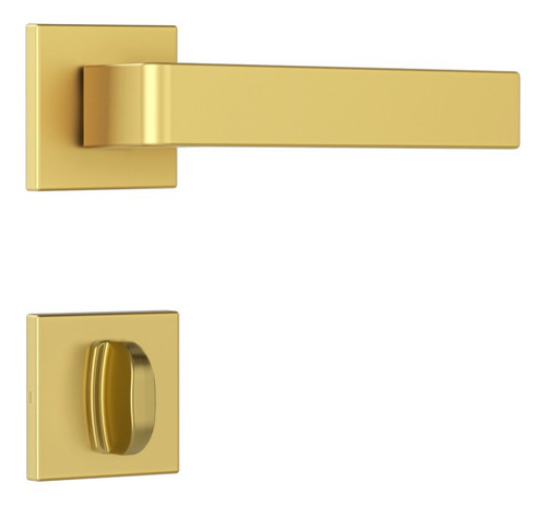 Fechadura Banheiro Roseta Quadrada Classic 3800 Gold Stam Cor Dourado