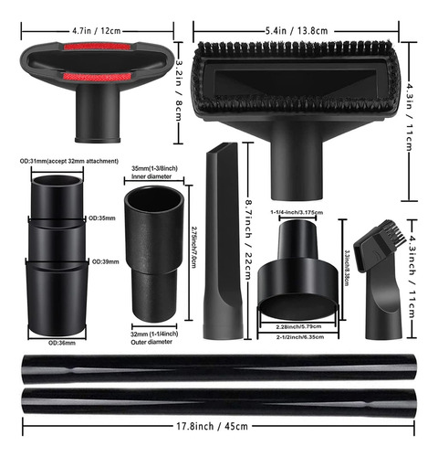 Kit Universal De 11 Accesorios Para Aspiradora Crystally-wet