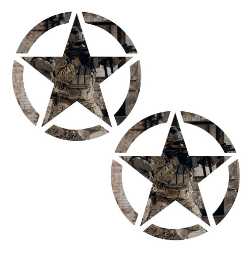Calcas Sticker Us Army Star Impresion Puertas Costados As08