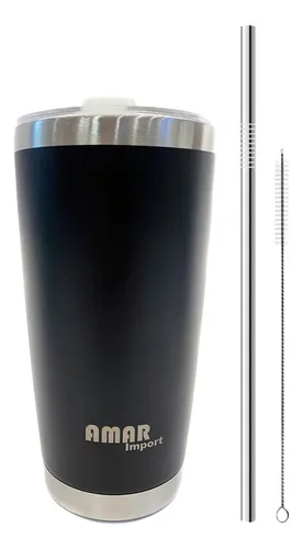 comprar Vaso Térmico 20 Oz De Acero Inoxidable Con Tapa Y Pitillo