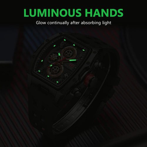 Relojes Para Hombres Reloj Tonneau De Esqueleto De Lujo Para