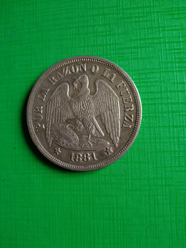 1 Peso De Plata De Chile Fecha 1881, 25,2 Gramos