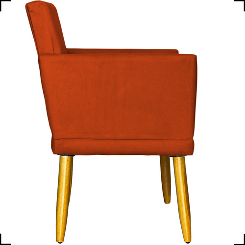 Kit 2 Poltronas Decorativas Para Sala De Espera Reforçadas Cor Terracota Desenho Do Tecido Suede Liso