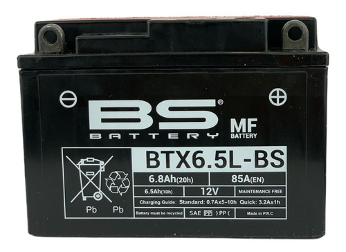 Bateria Bs Gel Btx6.5l Zanella Sexy Sapucai 150 En Moto 46