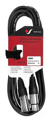  Cable Mic Canon Xlr Macho Hembra 15 Metros Venetian Emc0115