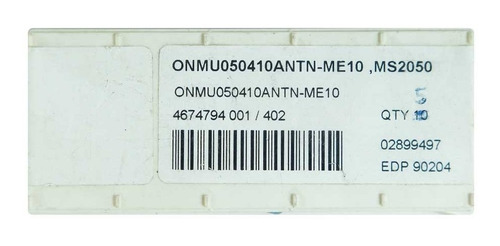 5 Insertos De Carburo Onmu050410antn-me10 Ms2050 Seco