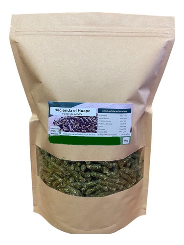 Pellet 100% De Alfalfa Para Mascotas, Formato 1 Kg.