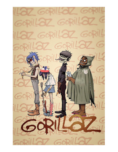 Poster Papel Fotografico Gorillaz Banda Personajes 60x80
