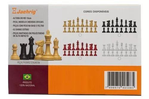 Jogo De Xadrez Jaehrig Profissional Com Peso Tabuleiro 48x48