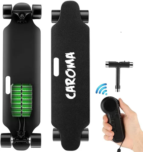 Skateboard Eléctrico Caroma Con Remoto, Longboard Eléctrico