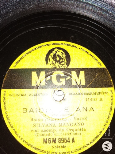 Pasta Silvana Mangano Acomp Orquesta Mgm C115