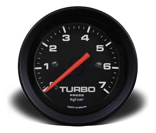 Manômetro Pressão Turbo 52mm Mecânico 7kg Street Preto