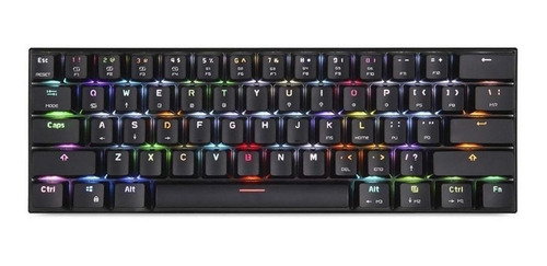 Imagen 1 de 3 de Teclado gamer bluetooth Motospeed CK62 QWERTY Outemu Blue inglés US color negro con luz RGB