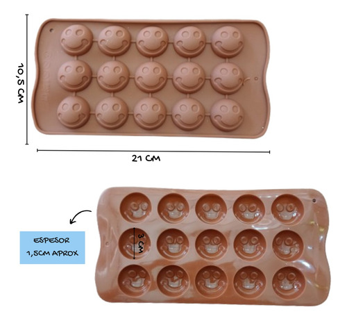 Molde Silicona Caritas Redondas Marrón