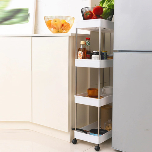 Imagen 2 de 8 de Carrito Organizador Cocina Baño Con Ruedas Rack 4 Niveles