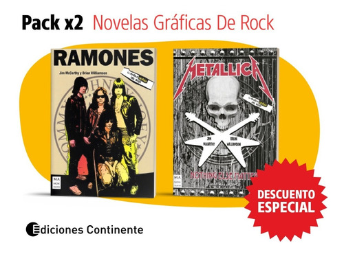 Pack Oferta 2 Novelas Graficas De Rock Metallica Y Ramones