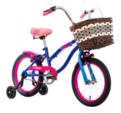 Bicicleta Veloci Heart Beat City Rodada 16 Azul Infantil