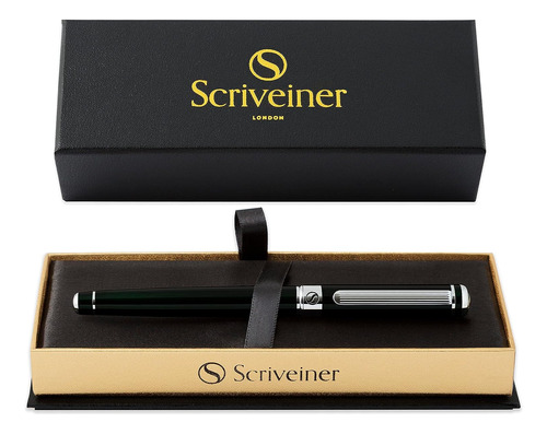 Scriveiner Pen De Rollerball Verde Negro - Impresionante Bol