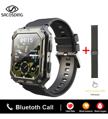 Reloj Inteligente Para Hombre Bluetooth Call Ip68 Para Depor